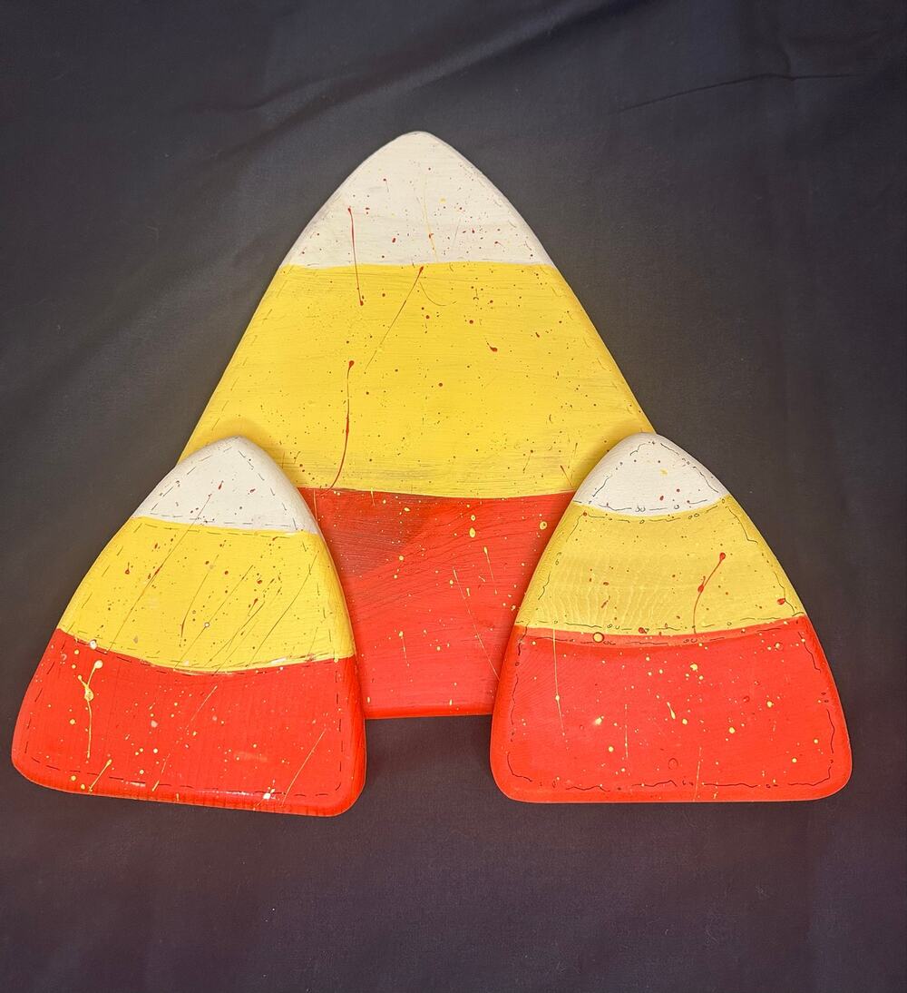 Handcrafted Wooden Candy Corn Shelf-Sitters Decorations - 3 pc set